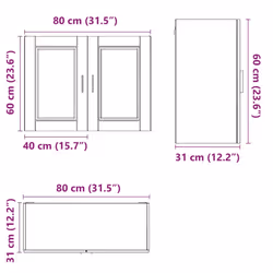 vidaXL Kitchen Wall Cabinet Porto Grey Sonoma Engineered Wood - Additional view 3