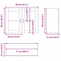 vidaXL Oven CabinetÂ Kitchen Cabinet Oven Unit Oven Base Unit Engineered Wood - wall glass cabinet 80 cm - Additional view 3