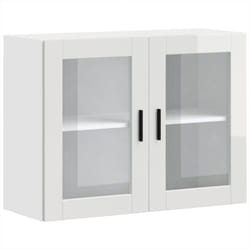 vidaXL Kitchen Wall Cabinet with Glass Door Porto High Gloss White