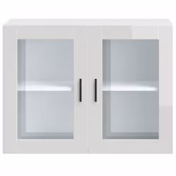vidaXL Kitchen Wall Cabinet with Glass Door Porto High Gloss White - Additional view 6