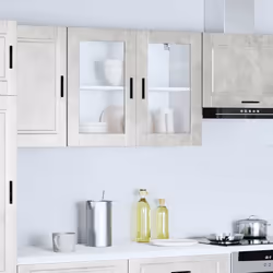 vidaXL Kitchen Wall Cabinet with Glass Door Porto Concrete Grey - Additional view 2