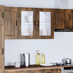 vidaXL Kitchen Wall Cabinet with Glass Door Porto Smoked Oak kitchen wall unit