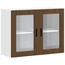 vidaXL Kitchen Wall Cabinet with Glass Door Porto Brown Oak kitchen wall unit