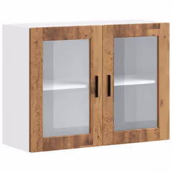 vidaXL Kitchen Wall Cabinet with Glass Door Porto Old Wood kitchen wall unit