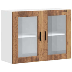 vidaXL Kitchen Wall Cabinet with Glass Door Porto Old Wood kitchen wall unit