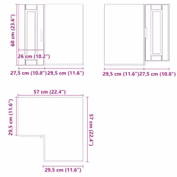 vidaXL Oven CabinetÂ Kitchen Cabinet Oven Unit Oven Base Unit Engineered Wood - wall corner cabinet 57 cm - Additional view 10