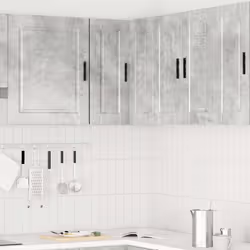 vidaXL Kitchen Wall Corner Cabinet "Porto" Concrete Grey Engineered Wood