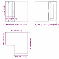 vidaXL Kitchen Wall Corner Cabinet "Porto" Smoked Oak Engineered Wood - Additional view 10