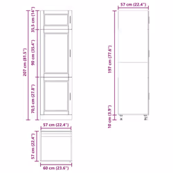 vidaXL Kitchen Cupboard "Porto" Old Wood Engineered Wood kitchen cabinet unit