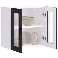 vidaXL Kitchen Wall Cabinet with Glass Door Porto Black kitchen wall unit - Additional view 4