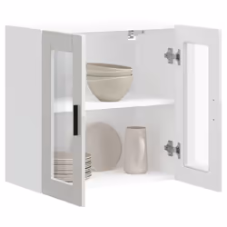 vidaXL Kitchen Wall Cabinet with Glass Door Porto High Gloss White - Additional view 4