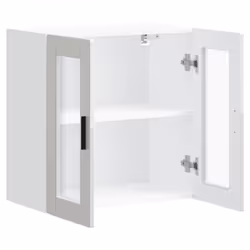 vidaXL Kitchen Wall Cabinet with Glass Door Porto High Gloss White - Additional view 5