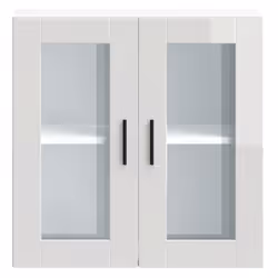 vidaXL Kitchen Wall Cabinet with Glass Door Porto High Gloss White - Additional view 6