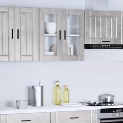 vidaXL Kitchen Wall Cabinet with Glass Door Porto Concrete Grey - Additional view 2