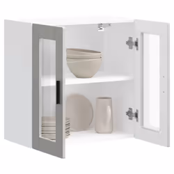 vidaXL Kitchen Wall Cabinet with Glass Door Porto Concrete Grey - Additional view 4