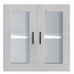 vidaXL Kitchen Wall Cabinet with Glass Door Porto Concrete Grey - Additional view 6
