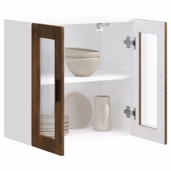 vidaXL Kitchen Wall Cabinet with Glass Door Porto Smoked Oak kitchen wall unit - Additional view 4