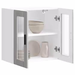 vidaXL Kitchen Wall Cabinet with Glass Door Porto Grey Sonoma - Additional view 4