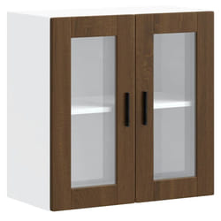 vidaXL Kitchen Wall Cabinet with Glass Door Porto Brown Oak kitchen wall unit