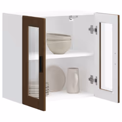 vidaXL Kitchen Wall Cabinet with Glass Door Porto Brown Oak kitchen wall unit - Additional view 4