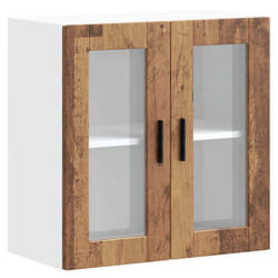 vidaXL Kitchen Wall Cabinet with Glass Door Porto Old Wood kitchen wall unit