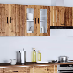 vidaXL Kitchen Wall Cabinet with Glass Door Porto Old Wood kitchen wall unit