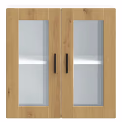 vidaXL Kitchen Wall Cabinet with Glass Door Porto Artisan Oak - Additional view 6