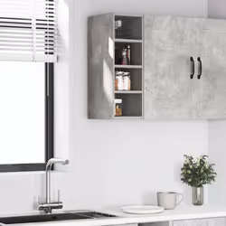 vidaXL Kitchen Cabinet Home Storage Shelf Organiser Cupboard Engineered Wood - concrete grey, 1 pcs piece - Additional view 2