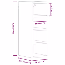 vidaXL Kitchen Cabinet Home Storage Shelf Organiser Cupboard Engineered Wood - concrete grey, 1 pcs piece - Additional view 3