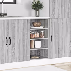 vidaXL Kitchen Cabinet Home Storage Shelf Organiser Cupboard Engineered Wood - grey sonoma, 1 pcs piece - Additional view 2
