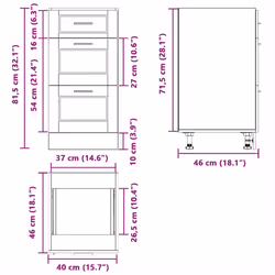 vidaXL Kitchen Base Cabinet Porto Black Engineered Wood sink base cabinet - Additional view 3