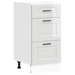 vidaXL Kitchen Base Cabinet Porto High Gloss White Engineered Wood