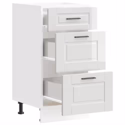 vidaXL Kitchen Base Cabinet Porto High Gloss White Engineered Wood - Additional view 4