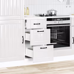 vidaXL Oven Cabinets Kitchen Cabinet Oven Unit 2 pcs Kalmar Engineered Wood - high gloss white, 40 x 46 x 81.5 cm - Additional view 2