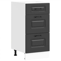 vidaXL Kitchen Base Cabinet Kalmar Black Engineered Wood sink base cabinet