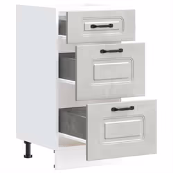 vidaXL Kitchen Base Cabinet Kalmar Concrete Grey Engineered Wood - Additional view 4