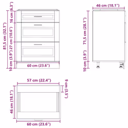 vidaXL Kitchen Base Cabinet Porto Smoked Oak Engineered Wood sink base cabinet