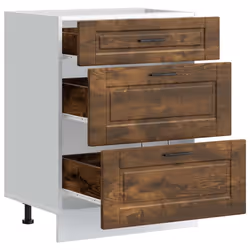 vidaXL Kitchen Base Cabinet Porto Smoked Oak Engineered Wood sink base cabinet - Additional view 4
