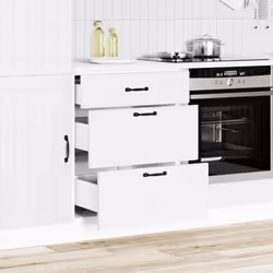 vidaXL Kitchen Base Cabinet Lucca White Engineered Wood sink base cabinet