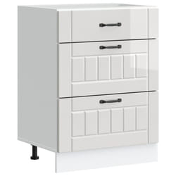 vidaXL Kitchen Base Cabinet Lucca High Gloss White Engineered Wood