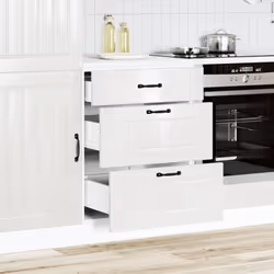 vidaXL Kitchen Base Cabinet Lucca High Gloss White Engineered Wood