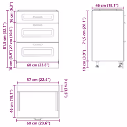 vidaXL Kitchen Base Cabinet Kalmar Concrete Grey Engineered Wood - Additional view 10