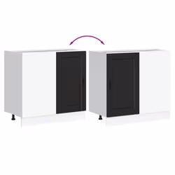 vidaXL Kitchen Base Cabinet Porto Black Engineered Wood sink base cabinet - Additional view 7
