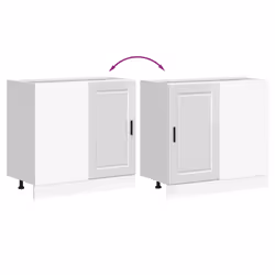 vidaXL Kitchen Base Cabinet Porto High Gloss White Engineered Wood - Additional view 7