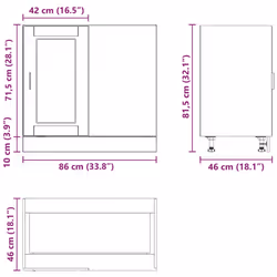vidaXL Kitchen Base Cabinet Porto Smoked Oak Engineered Wood sink base cabinet - Additional view 3