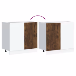 vidaXL Kitchen Base Cabinet Porto Smoked Oak Engineered Wood sink base cabinet - Additional view 7