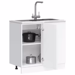86 cm) vidaXL Oven Cabinets Kitchen Cabinet Oven Unit 2 pcs Kalmar Engineered Wood - sink base cabinet (1 door - Additional view 2