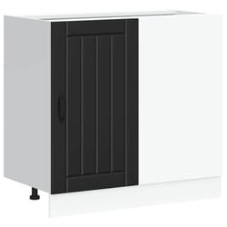vidaXL Sink Base Cabinet Lucca Black Engineered Wood kitchen base cabinet