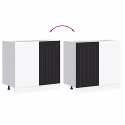 vidaXL Sink Base Cabinet Lucca Black Engineered Wood kitchen base cabinet - Additional view 7