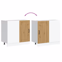vidaXL Sink Base Cabinet Lucca Artisan Oak Engineered Wood - Additional view 7